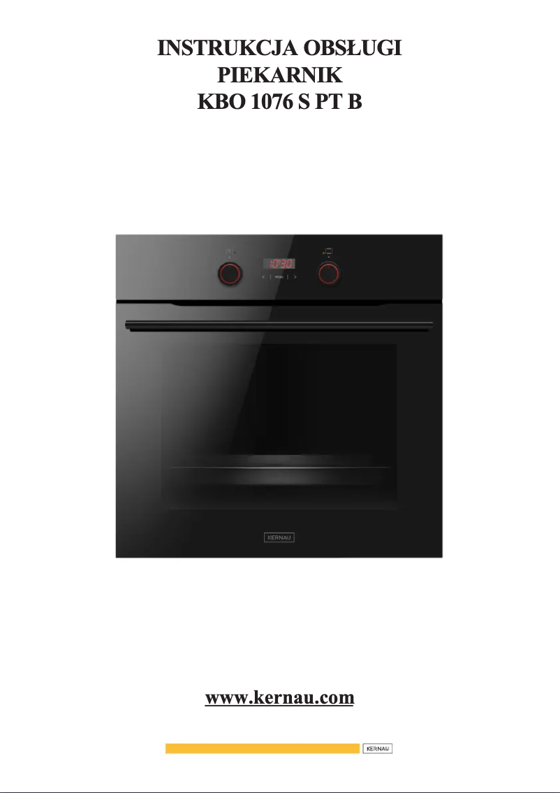 Image de la première page du manuel de l'appareil KBO 1076 S PT B