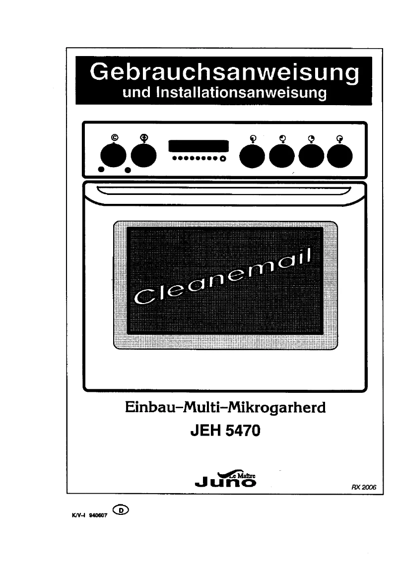 Page 1 of the manual User Manual Juno JEH5470S