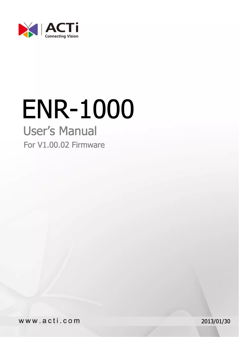 First page image of the manual for ENR-1000