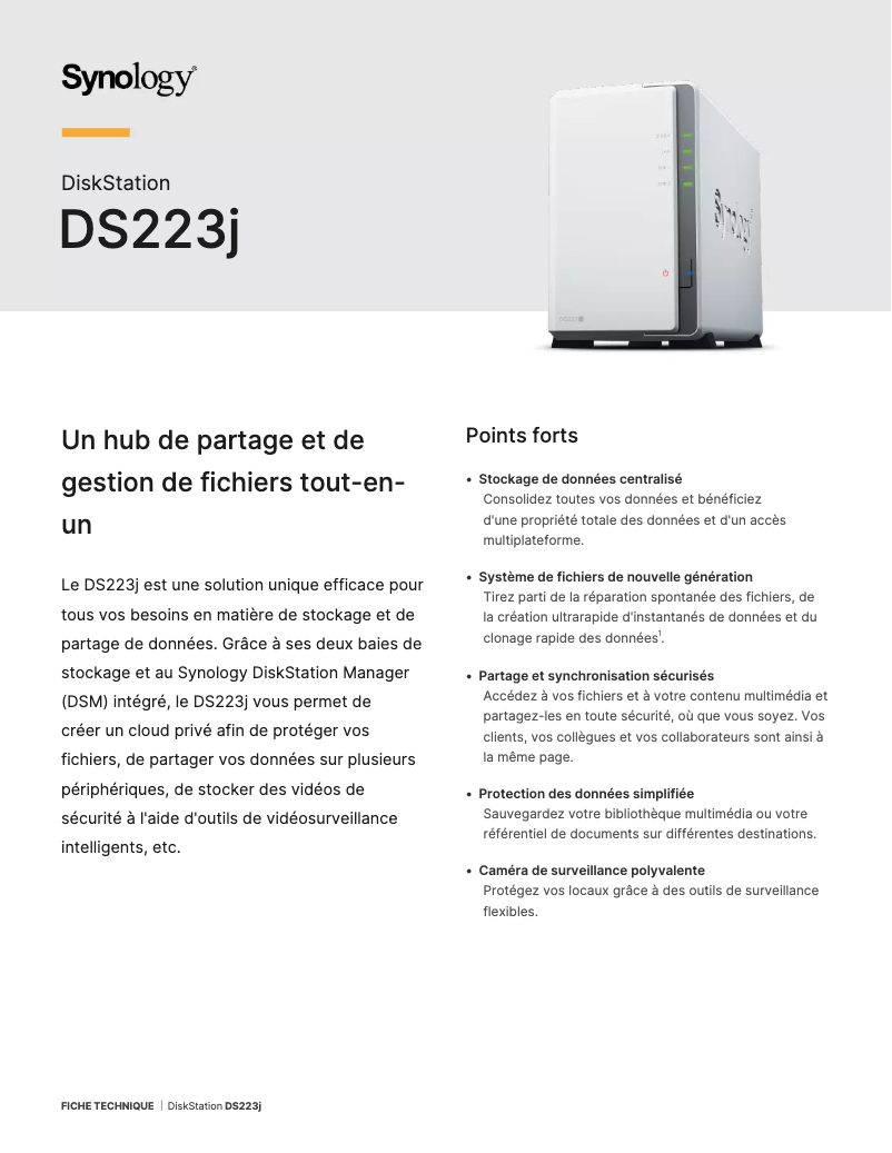 First page image of the manual for DS223j