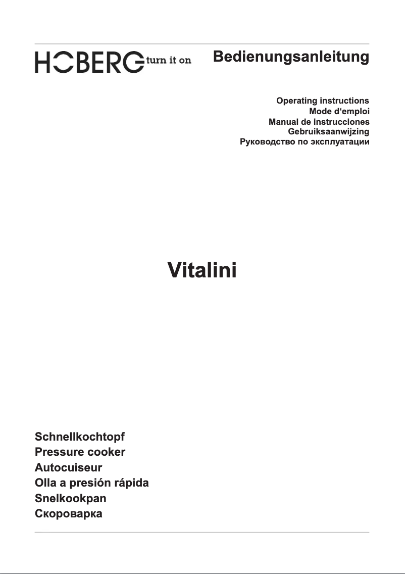 Image de la première page du manuel de l'appareil Vitalini