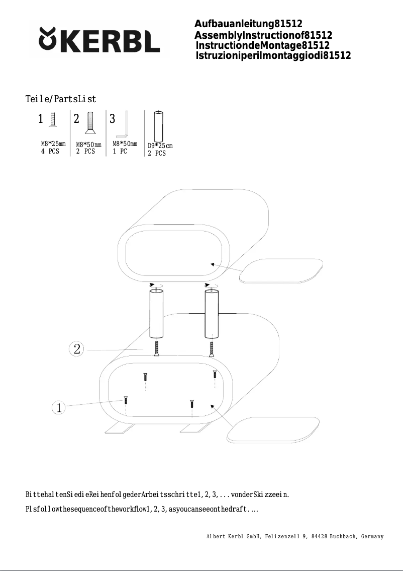 First page image of the manual for Rubin 81512