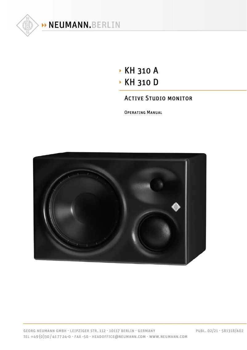 First page image of the manual for KH 310 D