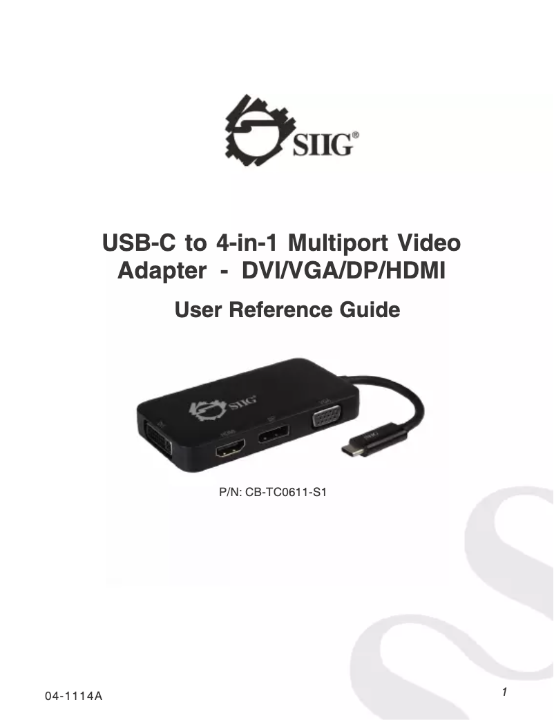 First page image of the manual for CB-TC0611-S1