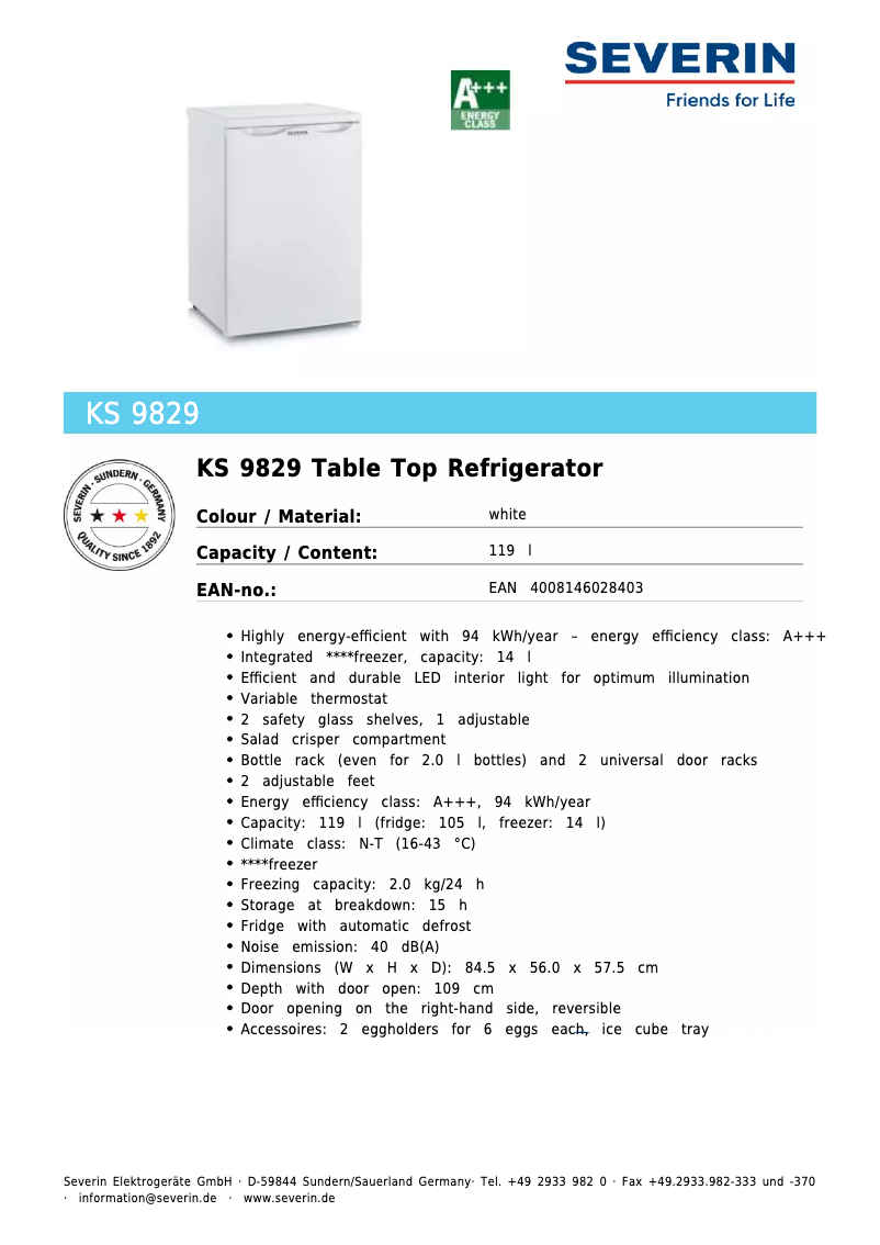 First page image of the manual for KS 9829