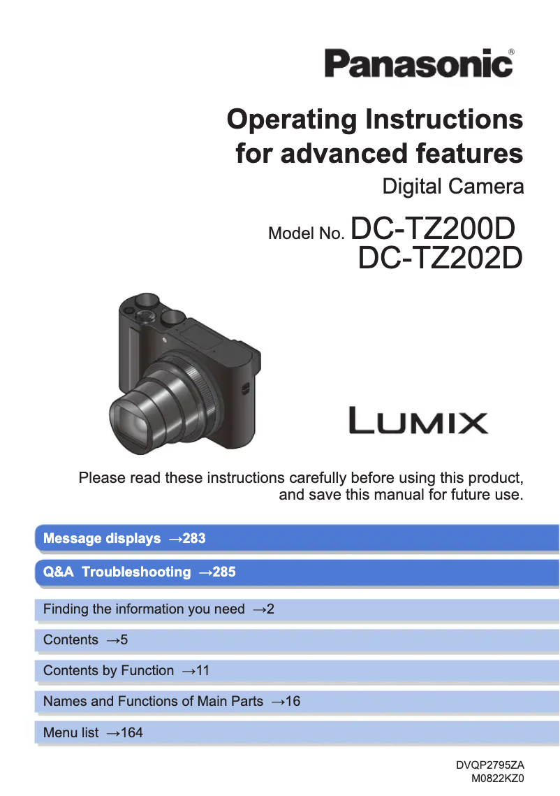 Page 1 of the manual User Manual Panasonic DC-TZ202D