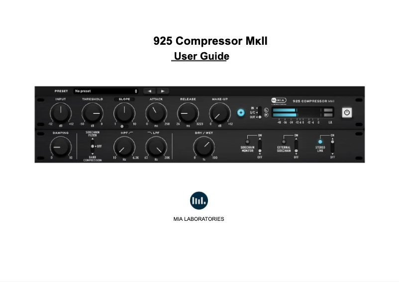 First page image of the manual for 925 Compressor MkII