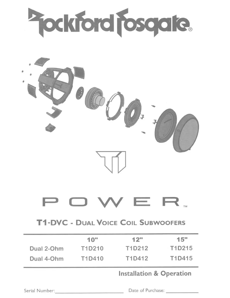 Page 1 de la notice Mode d'emploi Rockford Fosgate Power T1D212