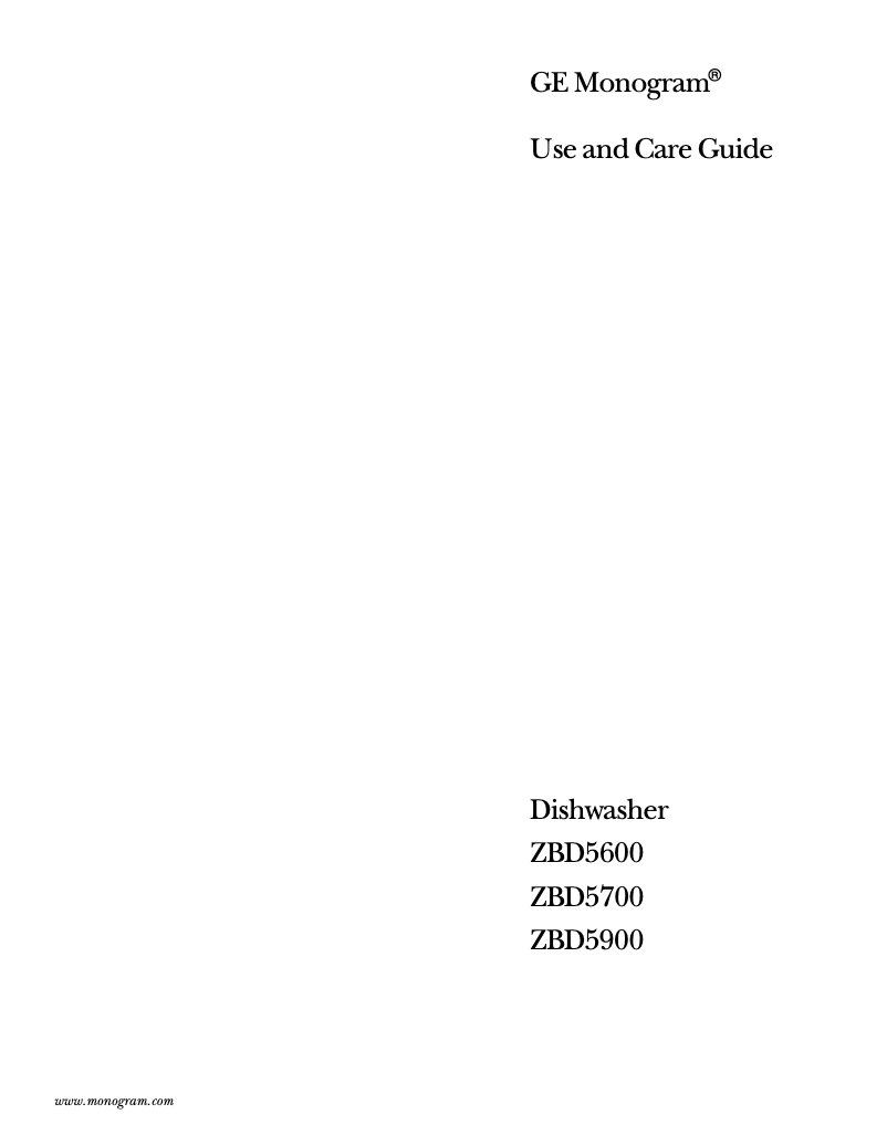 First page image of the manual for ZBD5700FBB