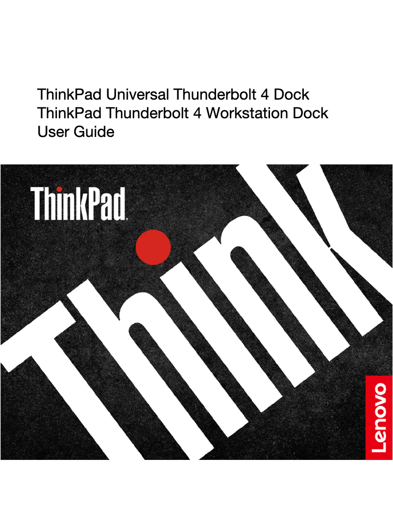 Page 1 of the manual User Manual Lenovo ThinkPad Thunderbolt 4 Workstation Dock