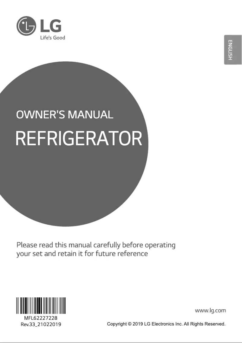Page 1 of the manual User Manual LG GL-C322RVBB