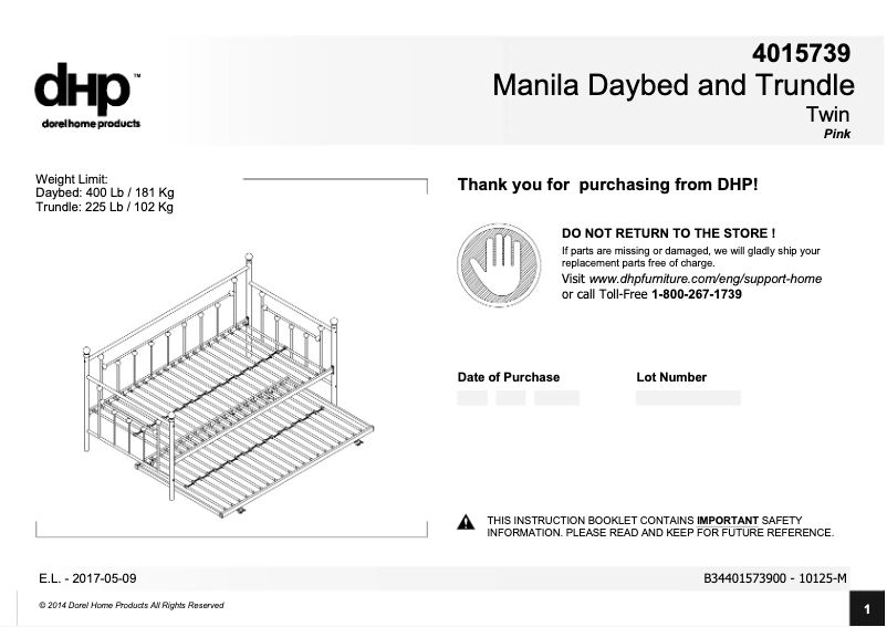 First page image of the manual for Manila