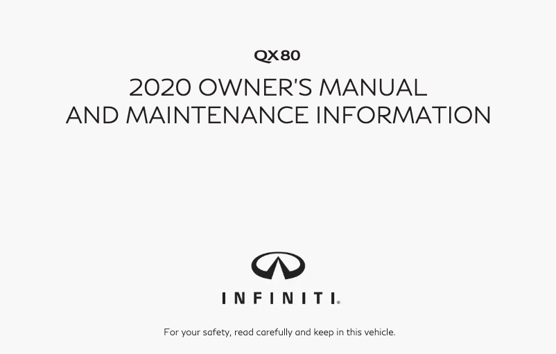 First page image of the manual for QX80 (2020)