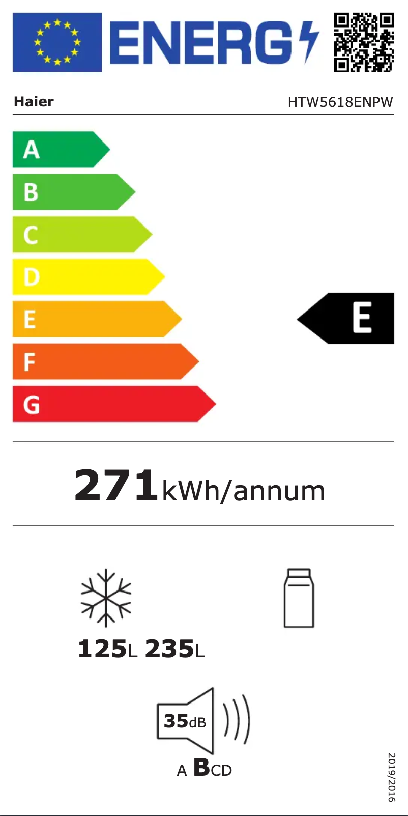 First page image of the manual for HTW5618ENPW