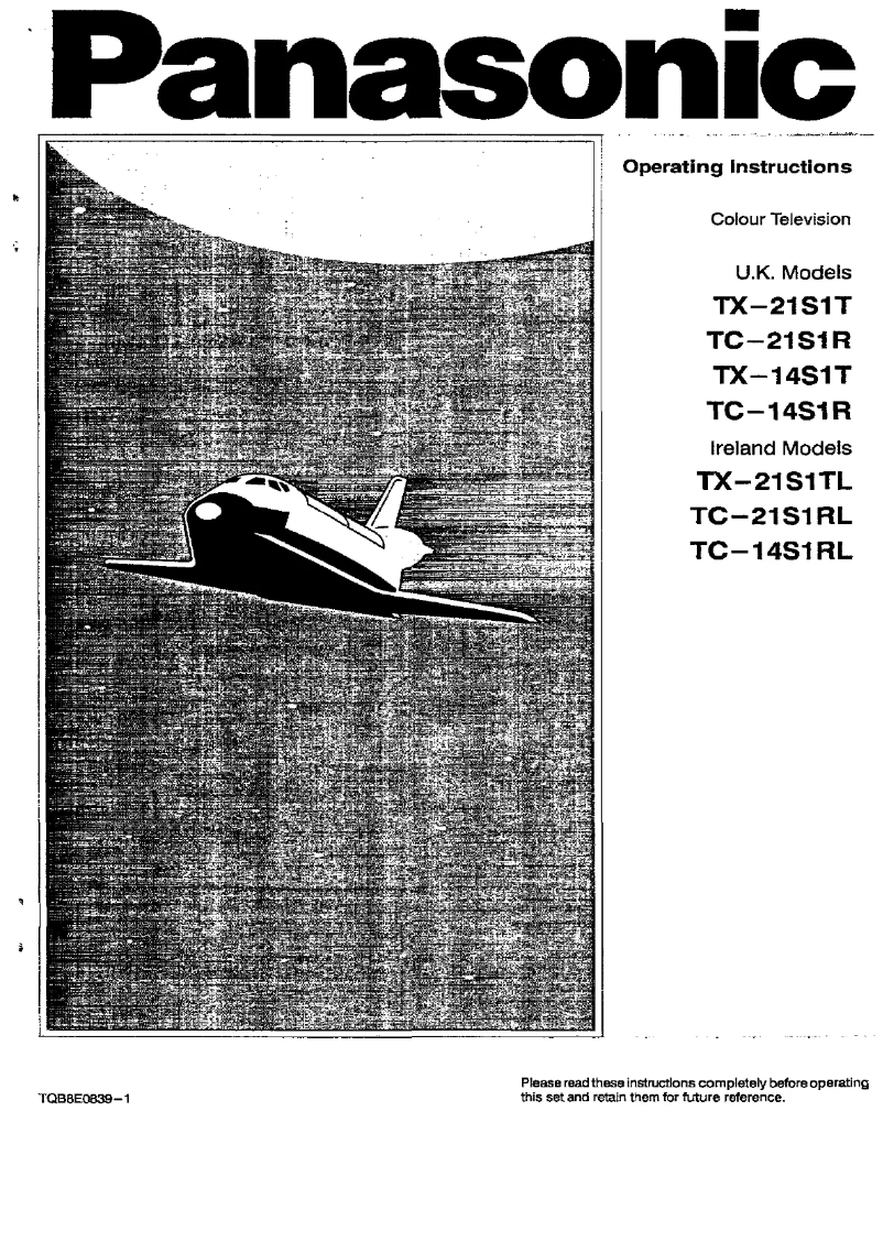 First page image of the manual for TX-21S1TC