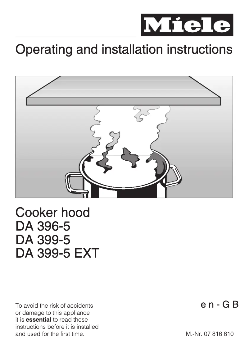 First page image of the manual for DA 396