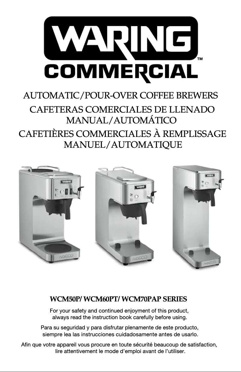 First page image of the manual for Café Deco WCM60PT