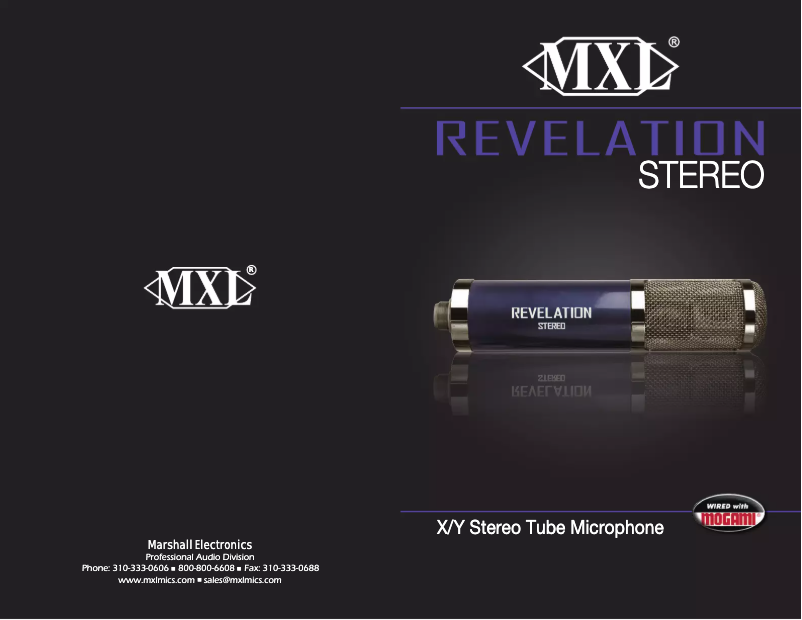 Page 1 of the manual User Manual MXL Revelation Stereo