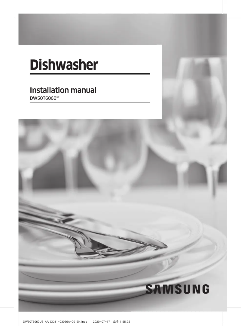 Page 1 of the manual Installation Guide Samsung DW50T6060US