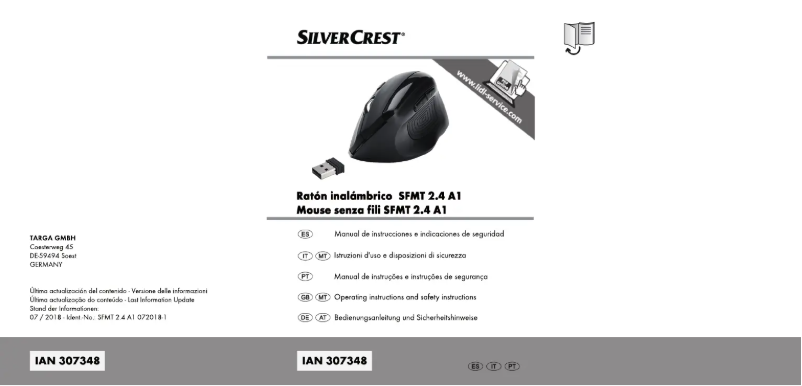 Page 1 of the manual User Manual SilverCrest SFMT 2.4 A1