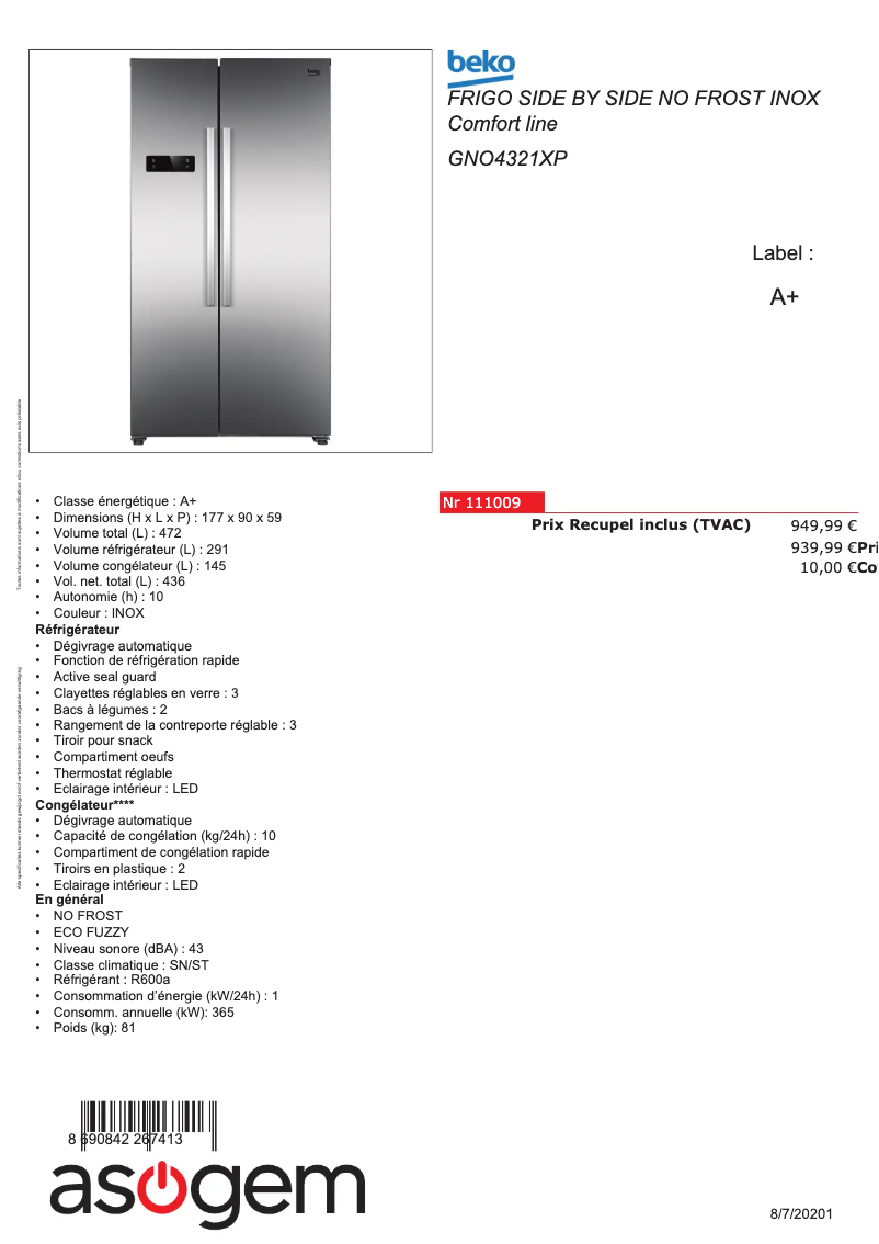 First page image of the manual for GNO4321XP