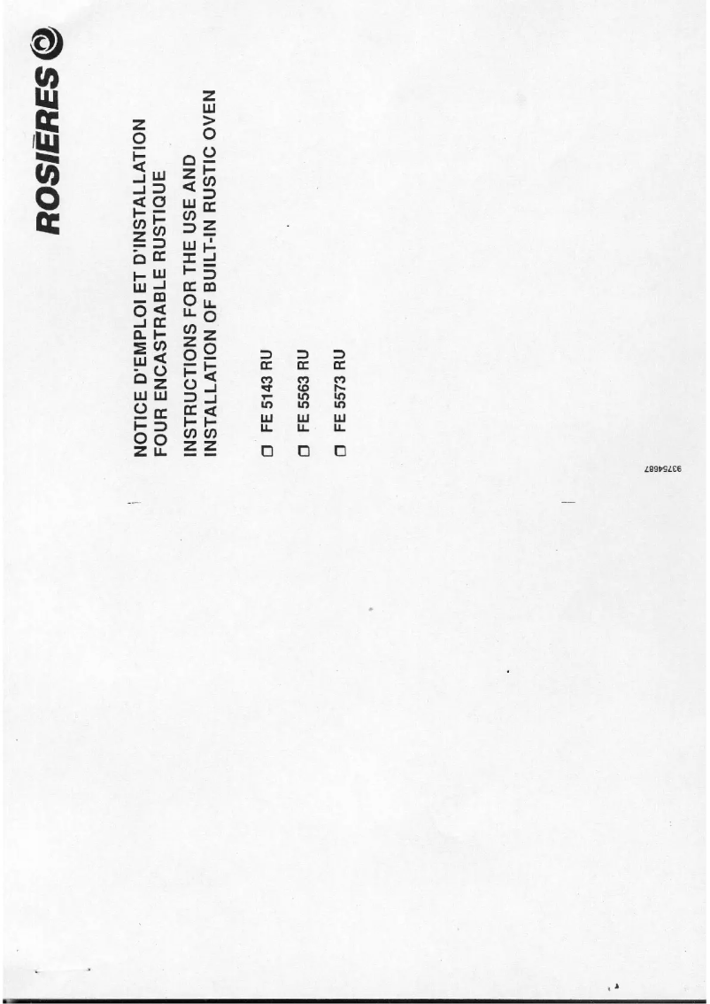 First page image of the manual for FE 5573 RU
