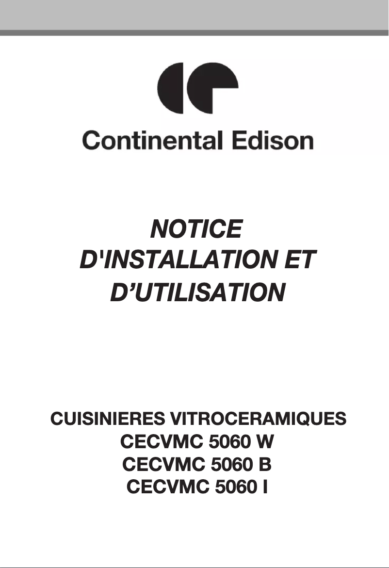 First page image of the manual for CECVMC5060B