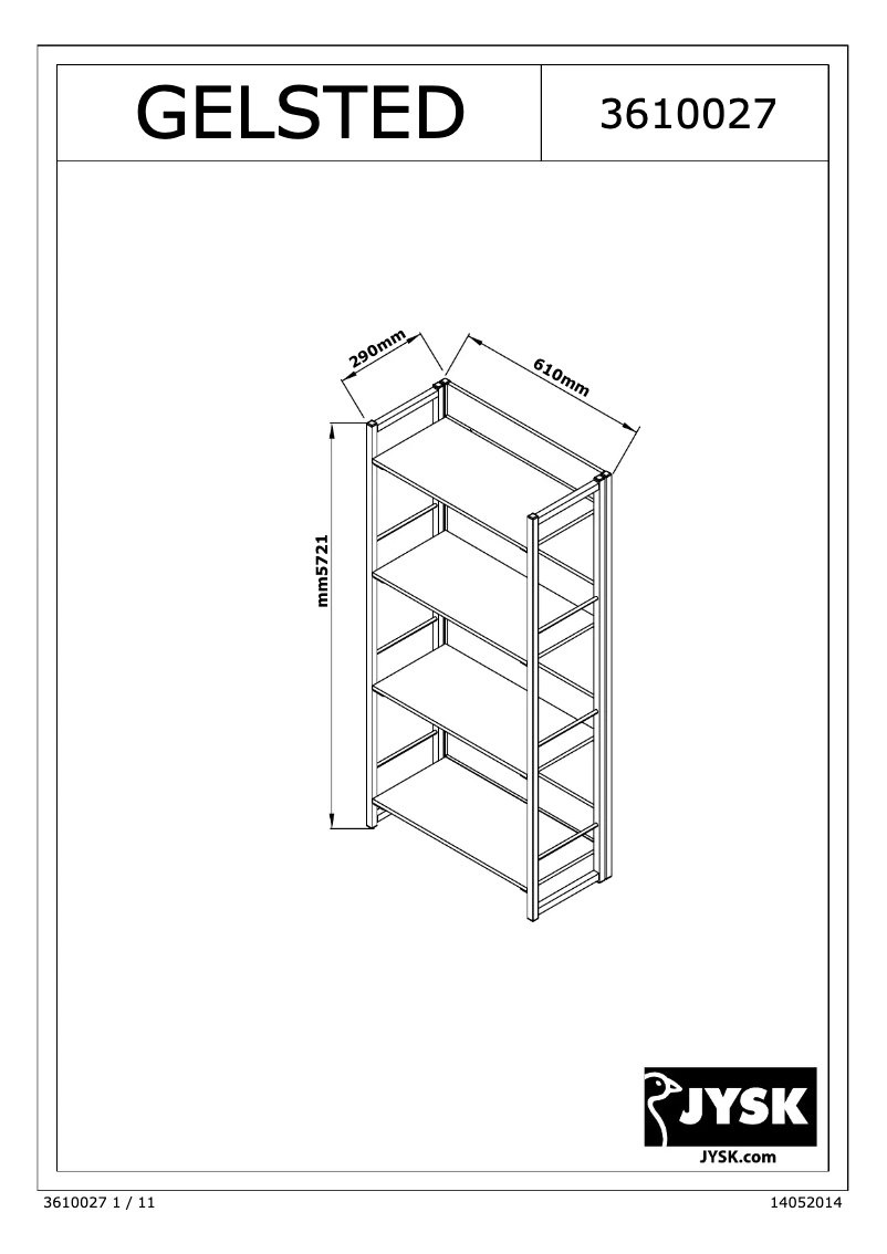 Page 1 of the manual User Manual JYSK Gelsted (61x128x29)