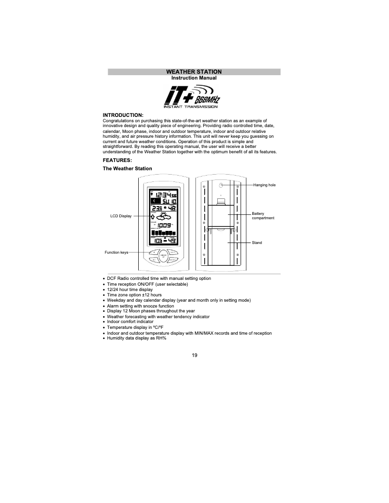 First page image of the manual for WS 9032