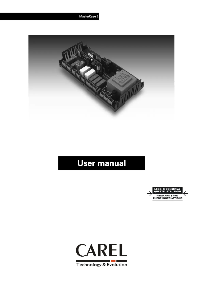 Page 1 of the manual User Manual Carel MasterCase 2