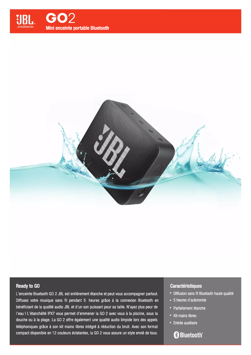 Page 1 of the manual Instruction Manual JBL Go 2