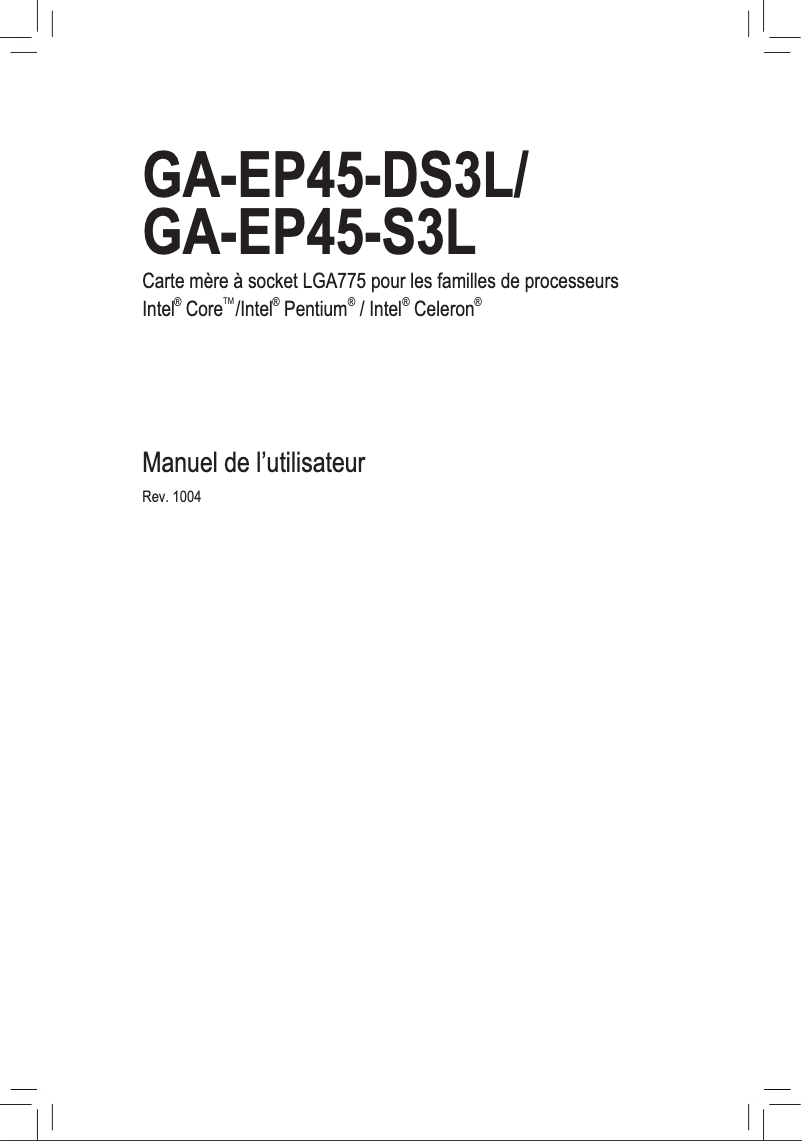 Page 1 of the manual User Manual Gigabyte GA-EP45-DS3L