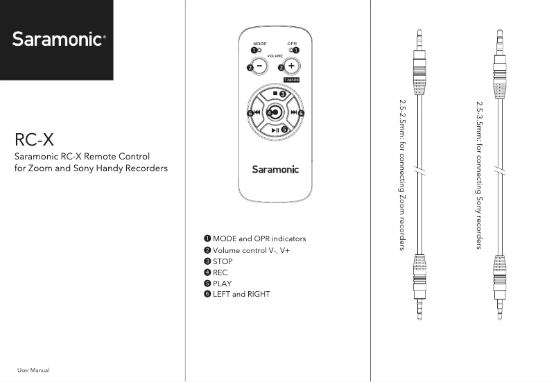 Image de la première page du manuel de l'appareil RC-X