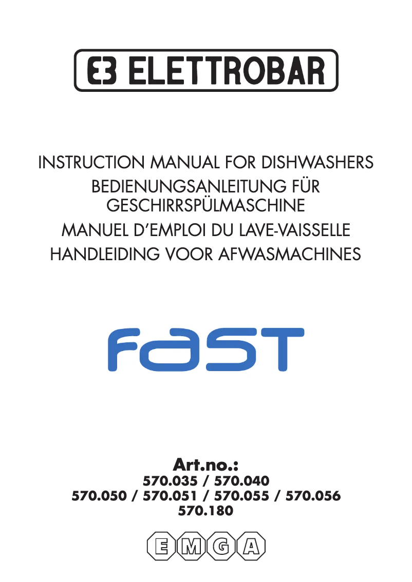 First page image of the manual for Fast 570056