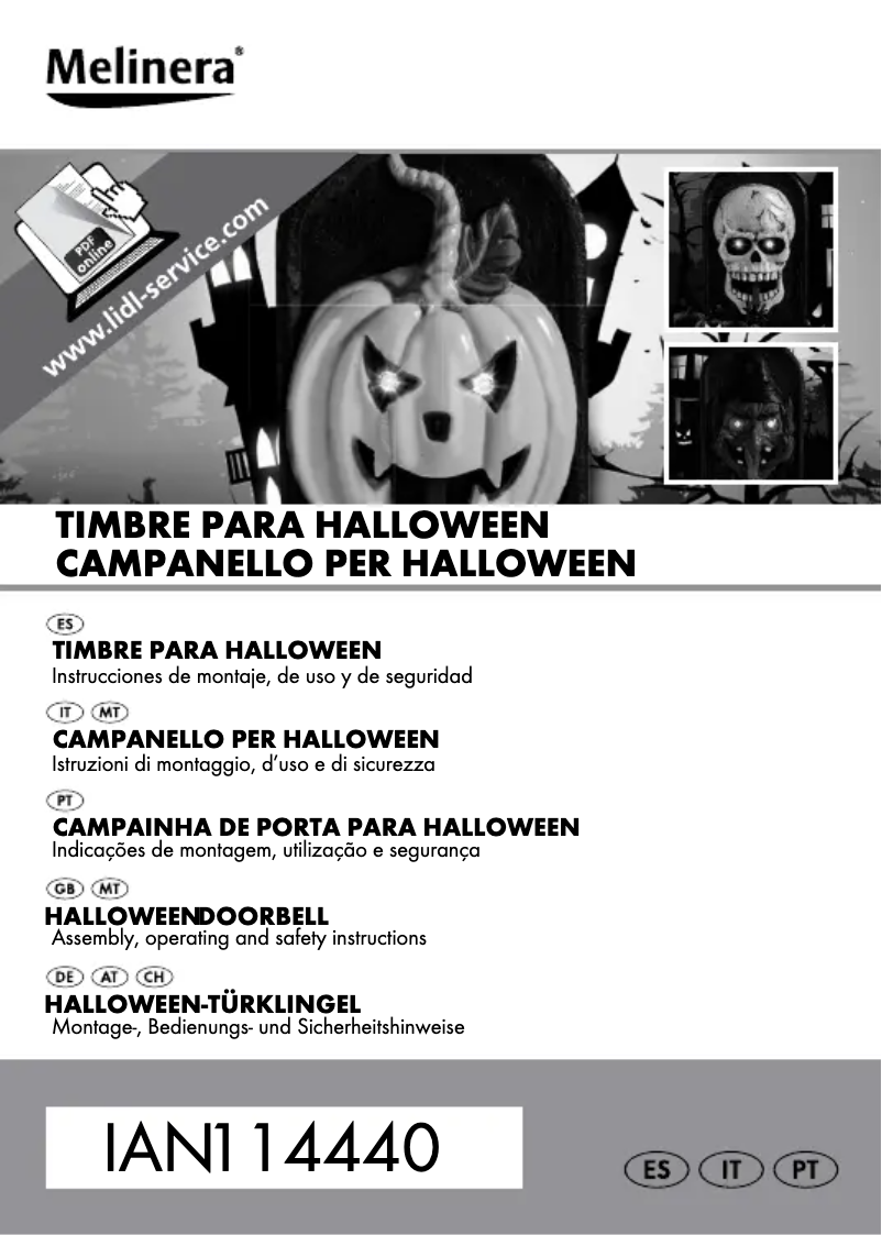 Page 1 of the manual User Manual Melinera 101074-14-01