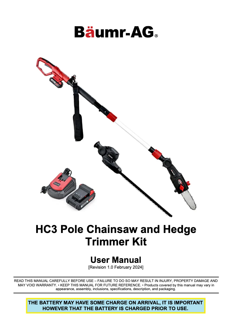 Page 1 de la notice Manuel utilisateur Baumr-AG HC3
