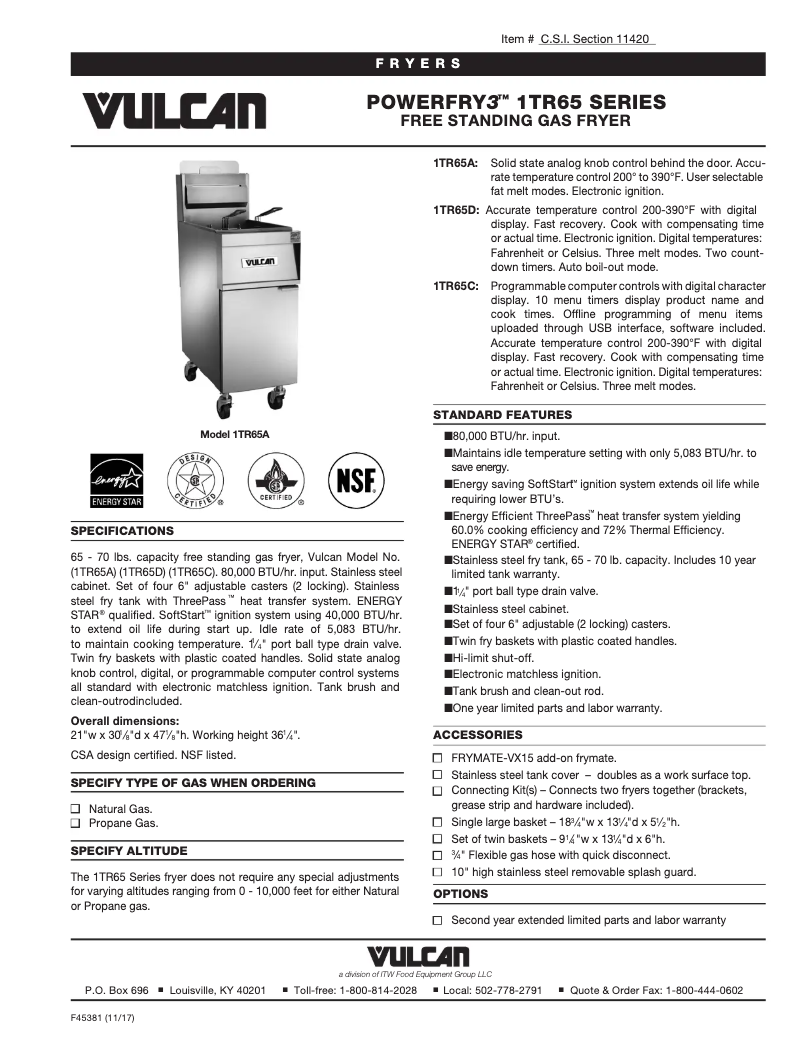First page image of the manual for TR65