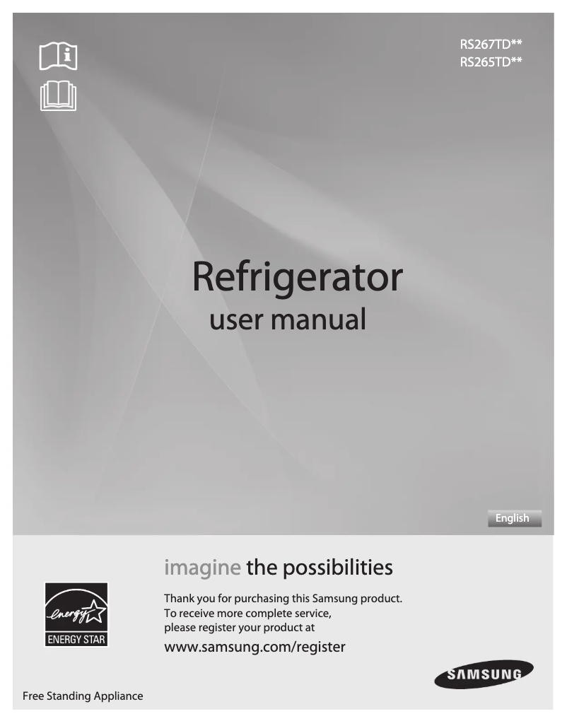 First page image of the manual for RS265TDPN