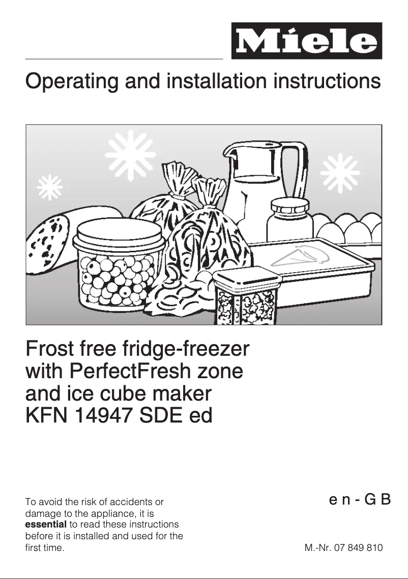 First page image of the manual for KFN 14947 SDE ed