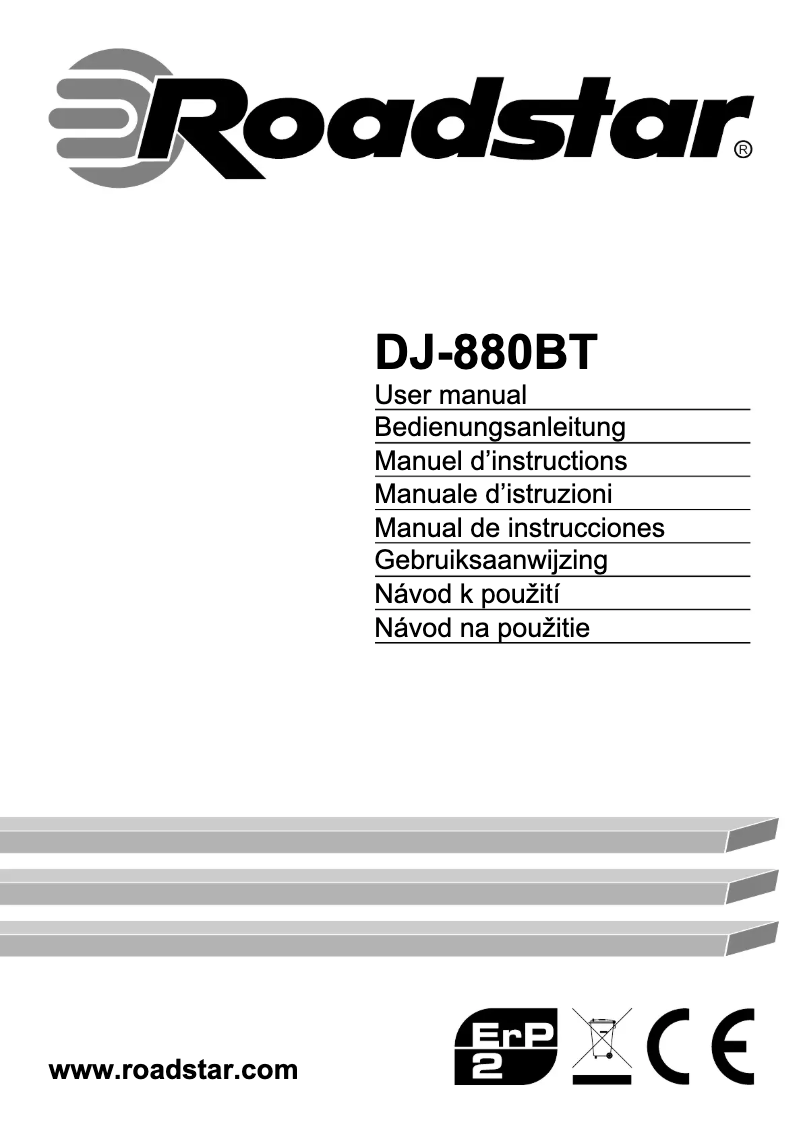 Page 1 of the manual User Manual Roadstar DJ-880BT