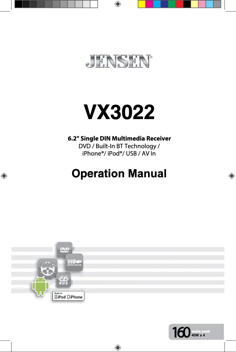 First page image of the manual for VX3022