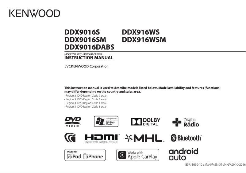 First page image of the manual for DDX9016S