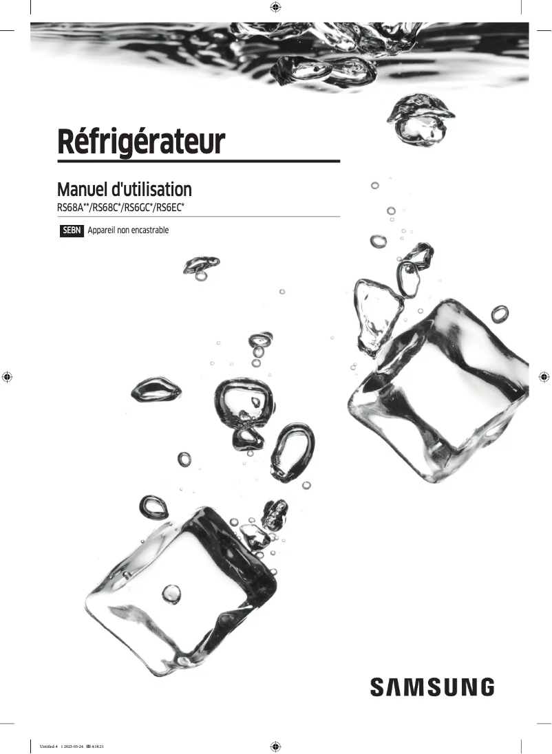 First page image of the manual for RS6GA854CS9