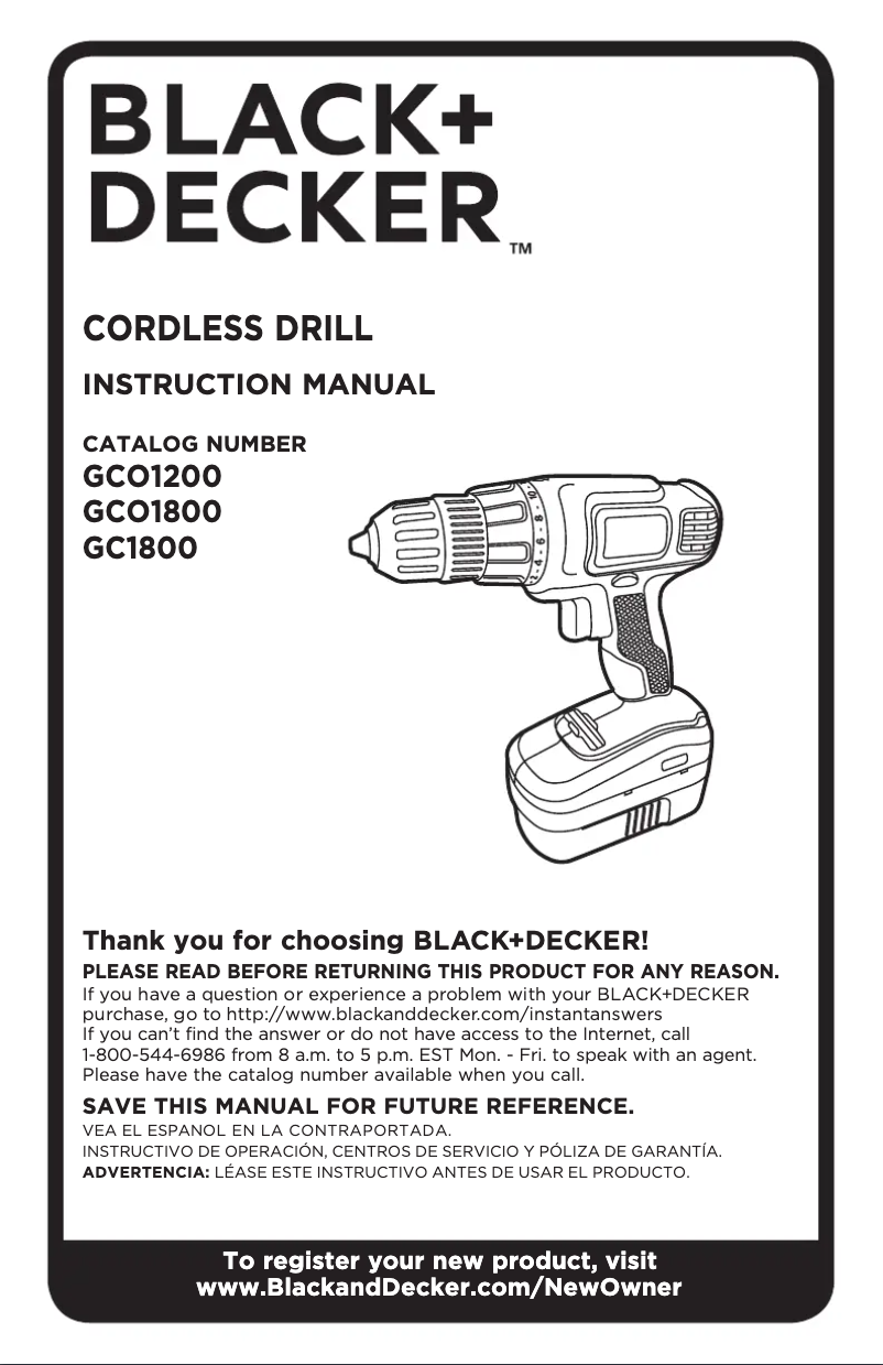 First page image of the manual for GCO1200