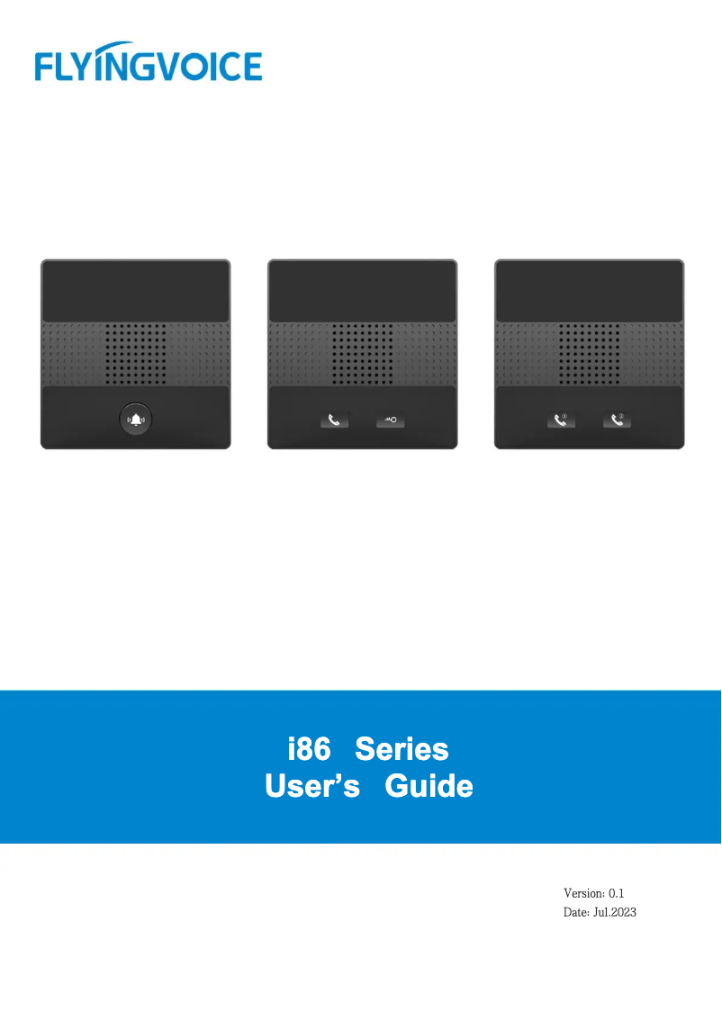 Page 1 of the manual User Manual FlyingVoice i86-01