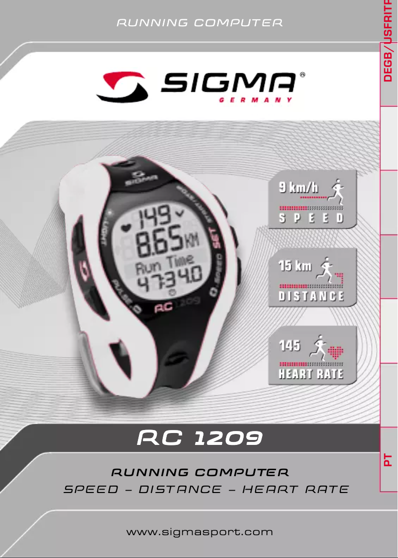 First page image of the manual for RC 1209