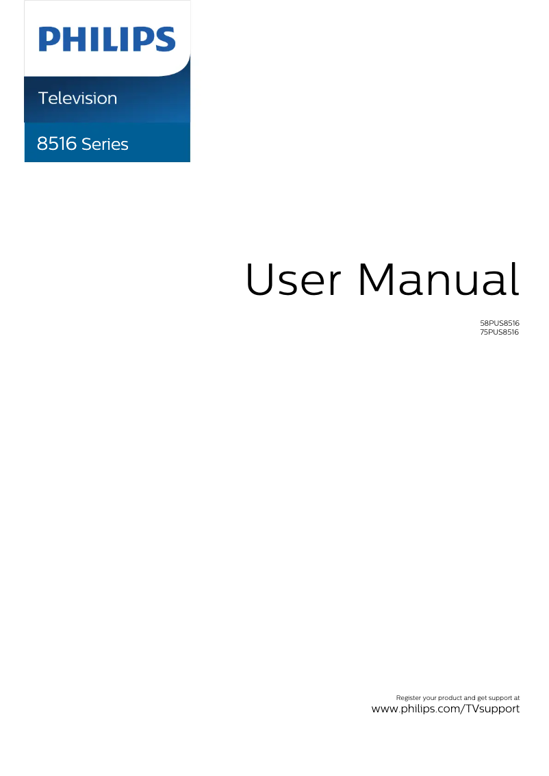 First page image of the manual for 75PUS8516