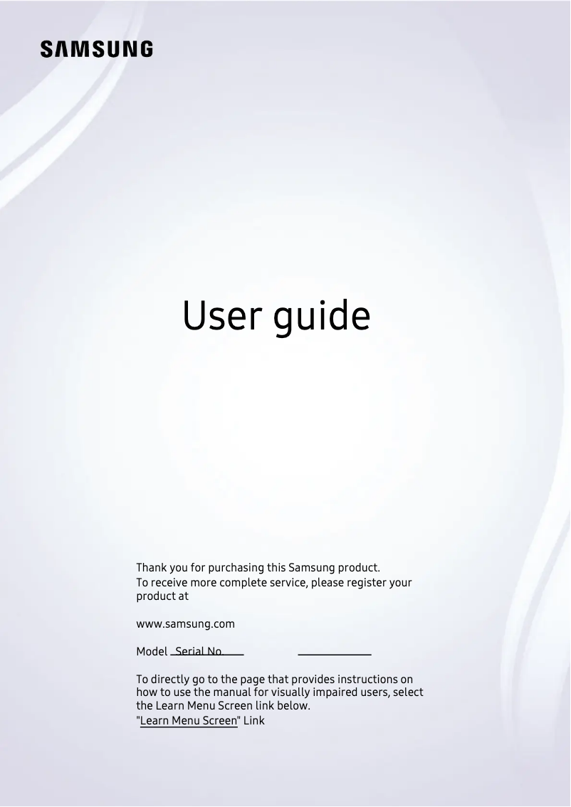 First page image of the manual for QN55Q60DAG