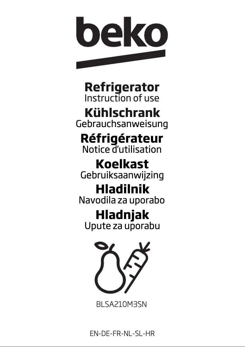 First page image of the manual for BLSA210M3SN