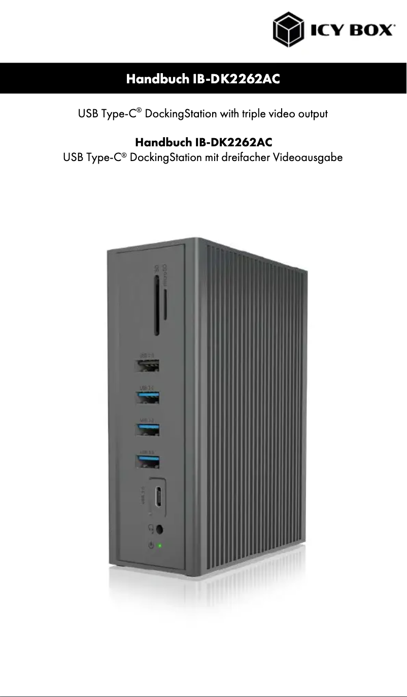 Page 1 of the manual Instruction Manual Icy Box IB-DK2262AC